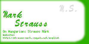 mark strauss business card